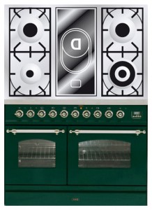 χαρακτηριστικά, φωτογραφία Σόμπα κουζίνα ILVE PDN-100V-VG Green