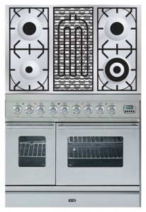 Characteristics, Photo Kitchen Stove ILVE PDW-90B-VG Stainless-Steel