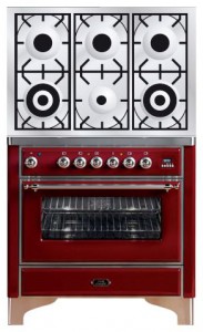 特点, 照片 厨房炉灶 ILVE M-906D-VG Red