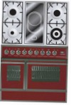 ILVE QDC-90VW-MP Red Kitchen Stove type of oven electric type of hob combined