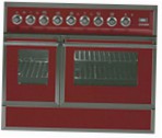 ILVE QDC-90FW-MP Red Kitchen Stove type of oven electric type of hob combined