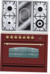 ILVE PN-90V-MP Red Kitchen Stove type of oven electric type of hob combined